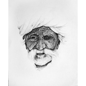 Saeed Lakho,untitled,11x14 Pointer on Paper,Figurative Painting, AC-SL-002